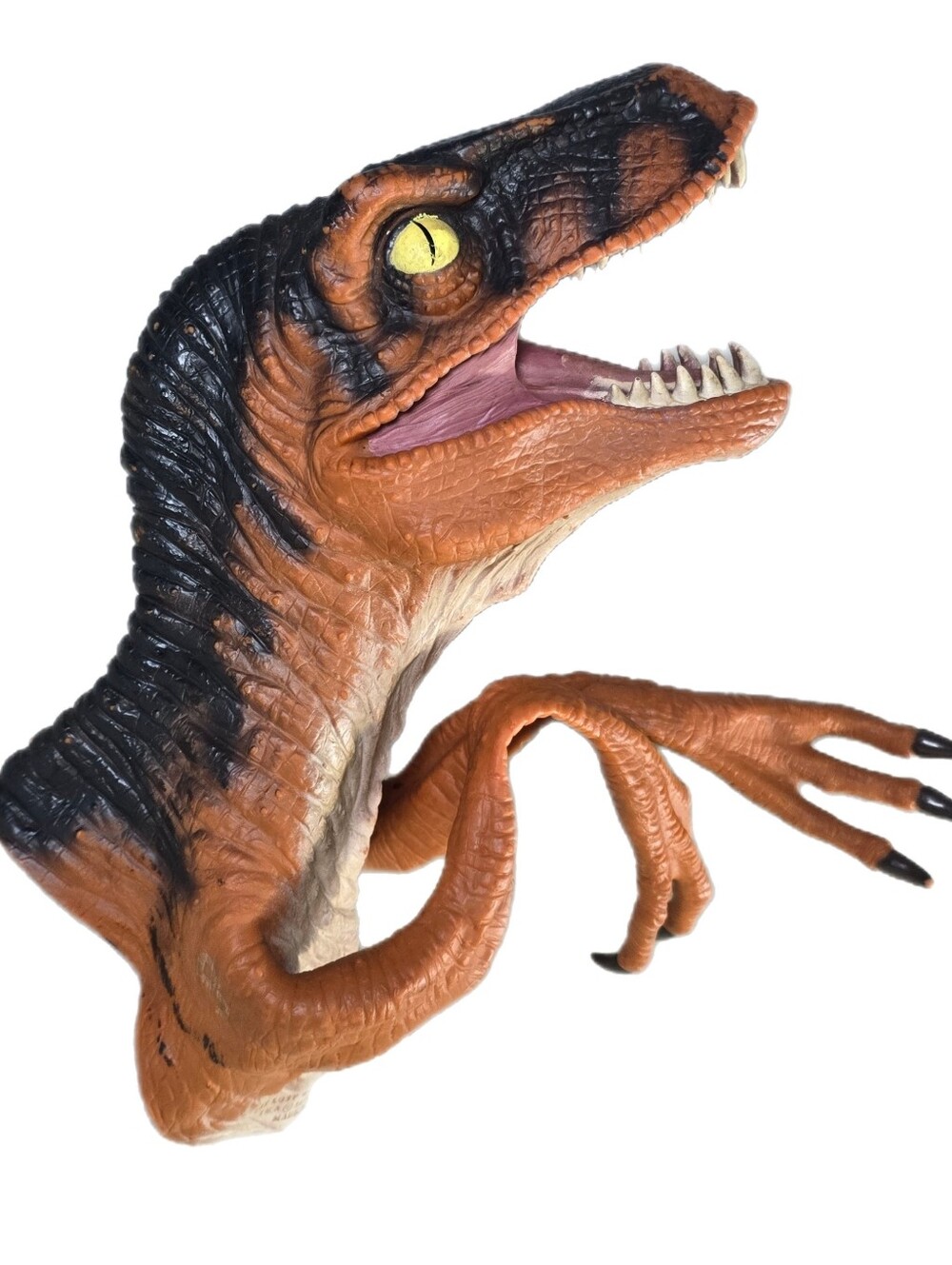 Vintage 1996 Jurassic Park The Lost World Velociraptor Dinosaur 10” Hand Puppet 